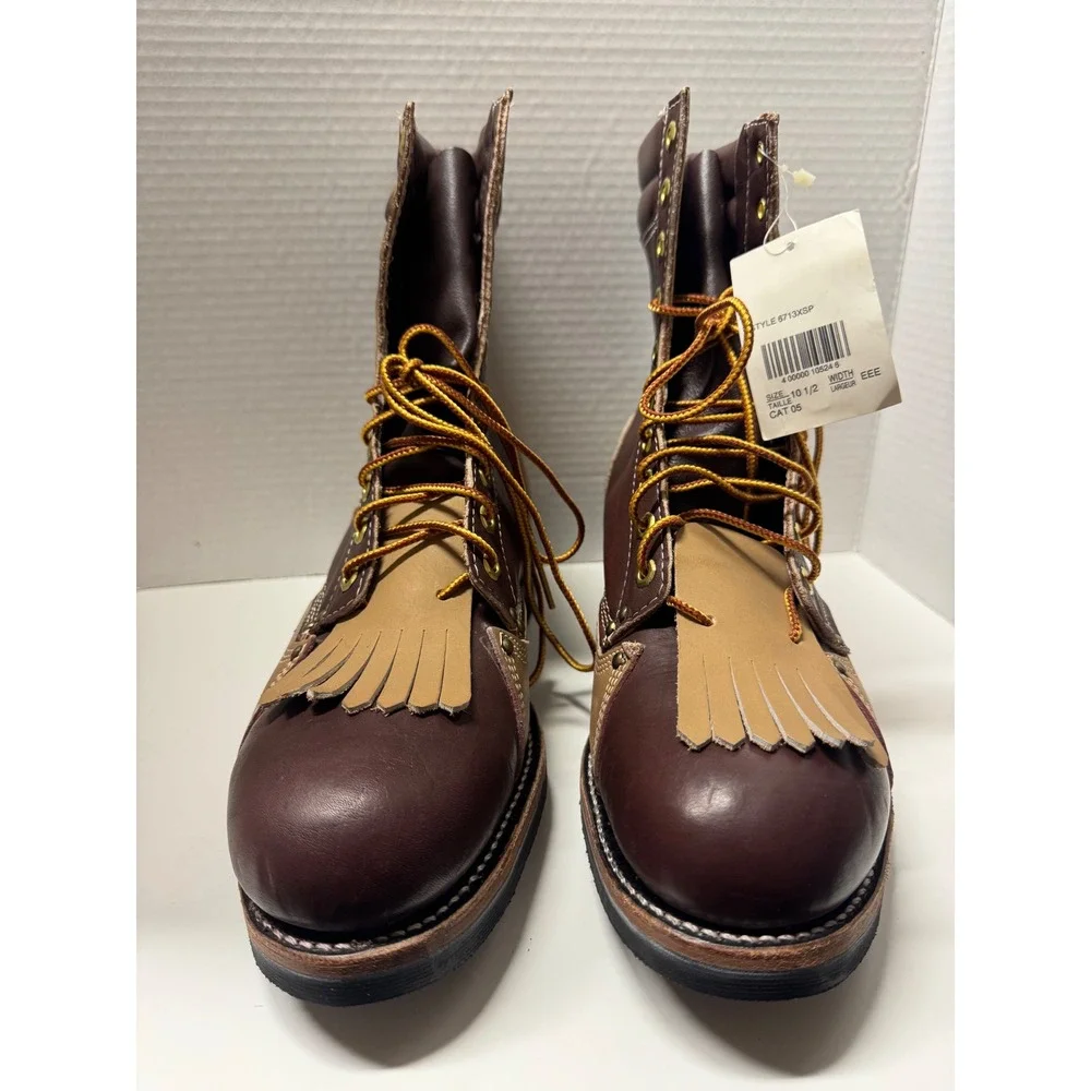 NWT VIntage  Canada West Leather Work Boots Mens 10.5 EEE Canada CSA Grade 1 90s